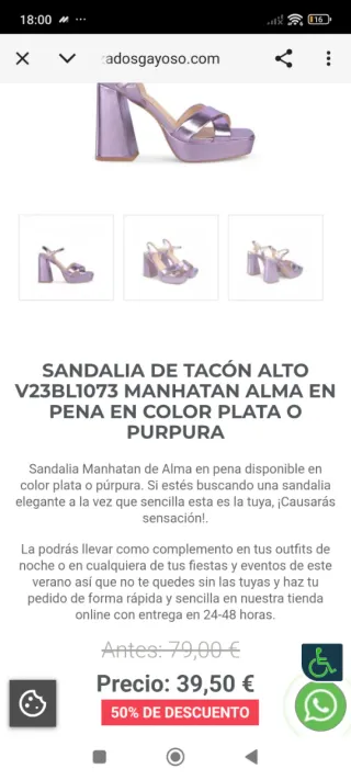 Sandalias Alma en Pena Morado/Plata
