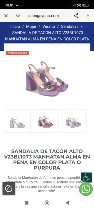 Sandalias Alma en Pena Morado/Plata