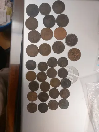 34 Monedas de Cobre Antiguas