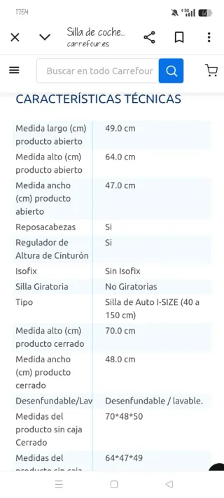 Silla Coche Vivita Eder i-Size 40-150cm