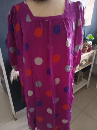 Vestito vintage pois multicolor in seta