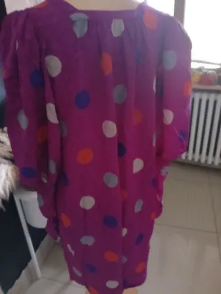 Vestito vintage pois multicolor in seta