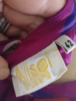 Vestito vintage pois multicolor in seta