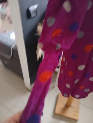 Vestito vintage pois multicolor in seta