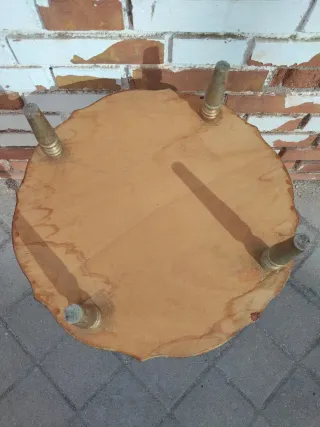 Mesa auxiliar vintage madera maciza doble altura