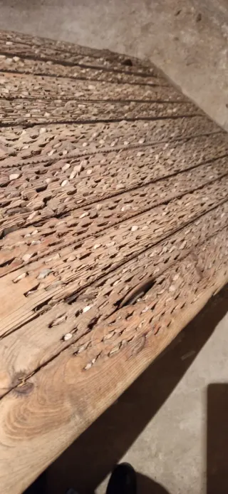 Trilla antigua de madera