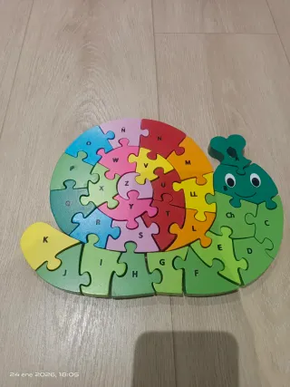 Puzzle letras y números de madera