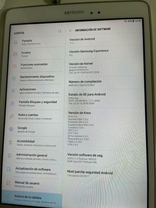 Tablet Samsung Galaxy Tab A Blanca sin cargador