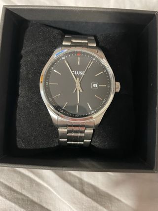 Reloj Cluse Hombre Negro y Plateado