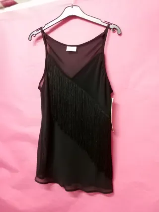 Top transparente mujer con flecos