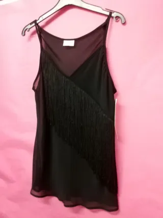 Top transparente mujer con flecos