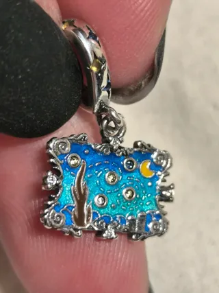 Charm in argento S925, Notte Stellata di Van Gogh