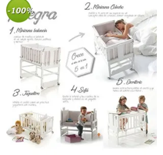 Minicuna colecho blanca con ruedas