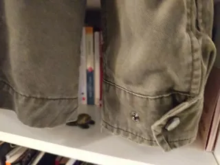 Chaqueta verde militar, con cremallera y botones