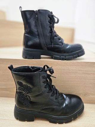 Botines niña polipiel negros talla 38