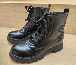 Botines niña polipiel negros talla 38