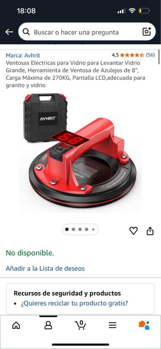 Ventosa eléctrica para azulejos