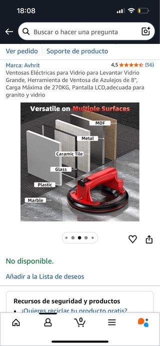 Ventosa eléctrica para azulejos