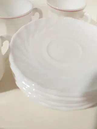 Juego 6 Tazas y Platos Porcelana