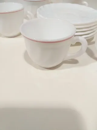 Juego 6 Tazas y Platos Porcelana