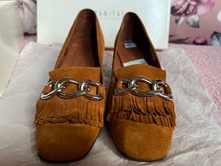 Zapatos Hispanitas piel marrón talla 37