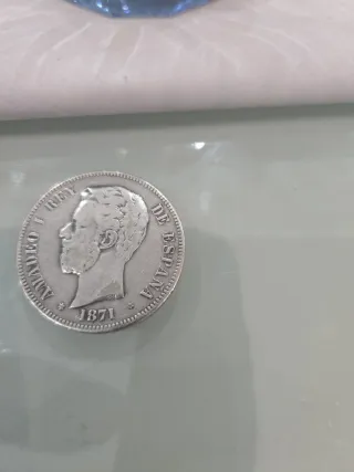 Moneda 5 Pesetas 1871 Amadeo I Rey de España*18*73