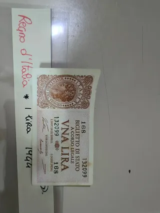 Banconota 1 Lira Italia 1944