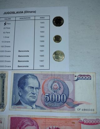 Monete e Banconote Jugoslavia