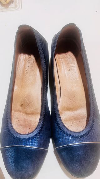 Zapatos de piel mujer Hispanitas azul
