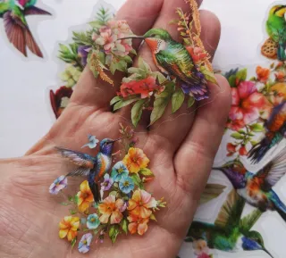 PACK 50 PEGATINAS PAJARITOS Y COLIBRÍES