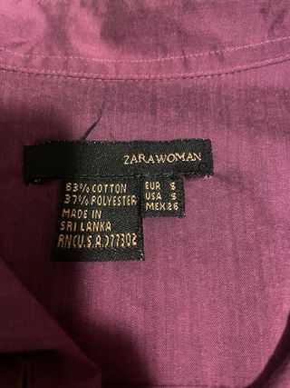 Camisa Zara Fucsia Talla M