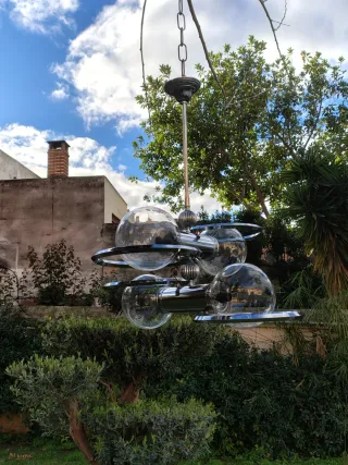 Lámpara Space Age vintage globos transparentes