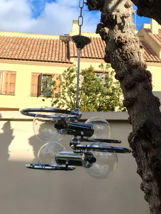 Lámpara Space Age vintage globos transparentes