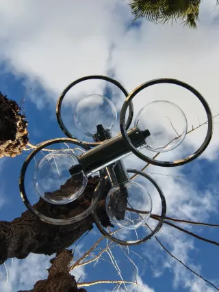 Lámpara Space Age vintage globos transparentes