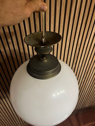 Lámpara colgante globo cristal y metal