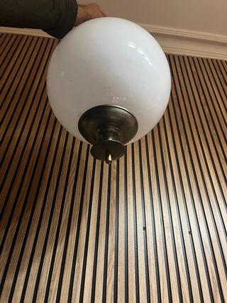 Lámpara colgante globo cristal y metal