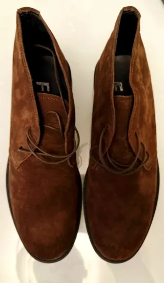 NUEVO! Elegante Zapato/Botín Ante Marrón Italiano