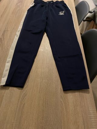 Pantalón chándal SikSilk azul y blanco