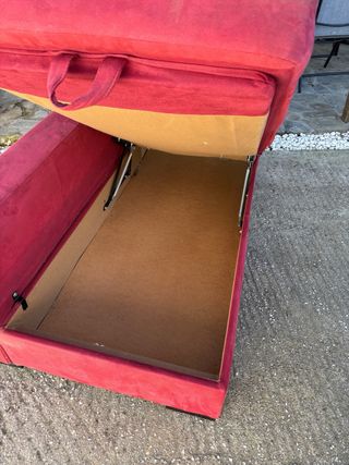 Sofá modular chaise longue rojo de tela