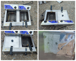 Freidora Industrial Doble Eléctrica Inox