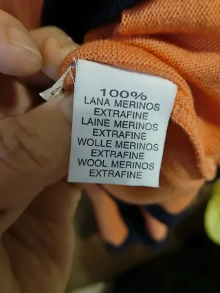 2 Cardigan arancione con bordi blu