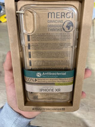 Funda Muvit iPhone XR Transparente Antibacteriana