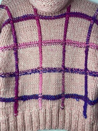 Jersey tejido a mano rosa