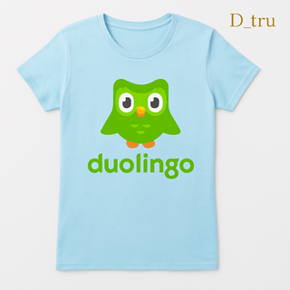 Camiseta Duolingo Verde y Azul