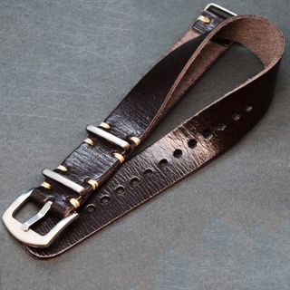 Correa de reloj de cuero hecha a mano NATO 20,22mm