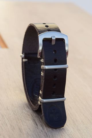 Correa de reloj de cuero hecha a mano NATO 20,22mm