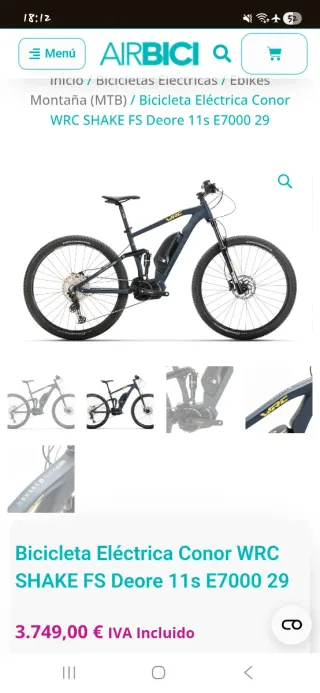 Bicicleta Eléctrica Conor WRC SHAKE FS Deore