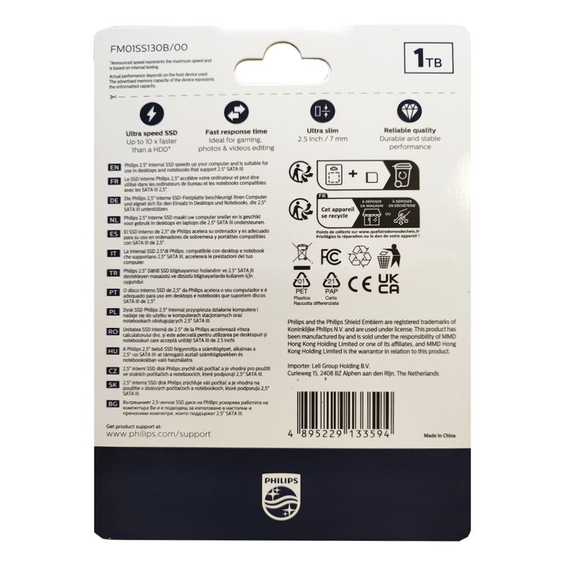 Disco Duro SSD Philips S130 1TB SATA III 550MB/s afbeelding 6