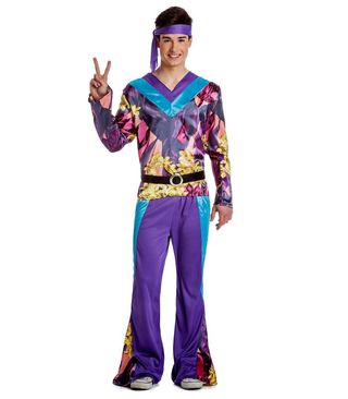 Disfraz Carnaval hippie hombre S Kimokawaii