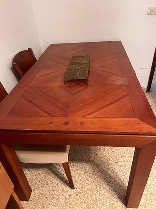 Mesa de comedor extensible madera cerezo